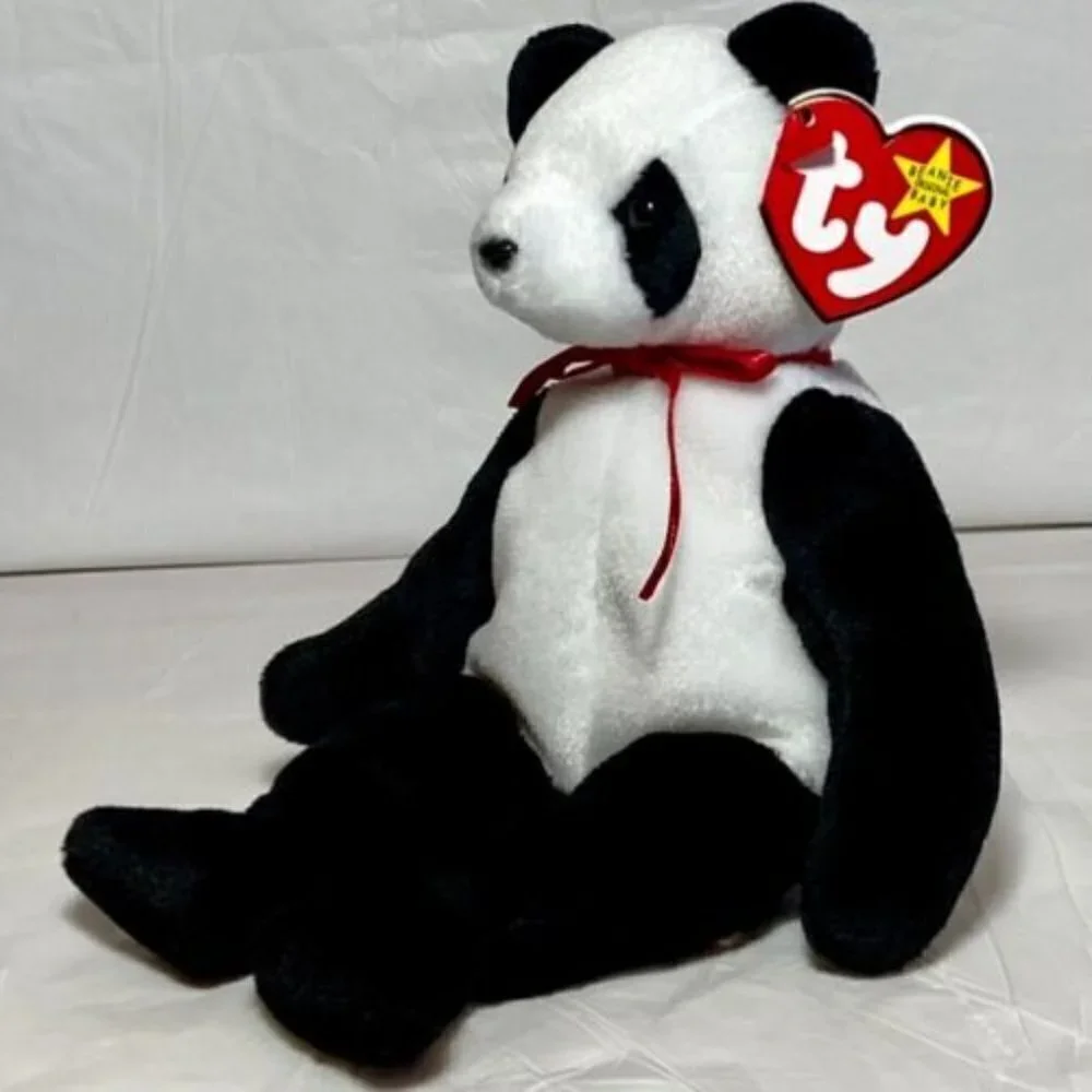 Ty Beanie‎ Baby Original Fortune Panda Bear Retired 1997/1998 Tag Errors Rare